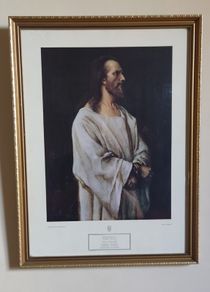 Vintage Religious Framed Picture - The Saviour/Christ Before Pilate - Mihaly Munkacsy