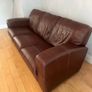 brown leather 3 seater & armchair Image 3