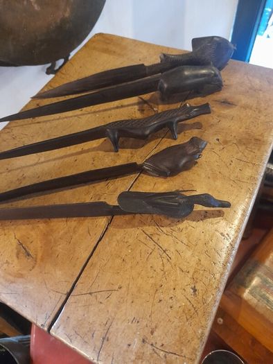 5 Hand Carved Letter Openers