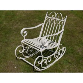 Rocking chair Single White Straight D2440