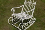 Rocking chair Single White Straight D2440