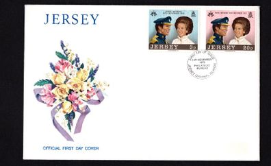 1973 Jersey Royal Wedding Princess Anne and Captain Mark Philips Commemorative Stamps First Day Cover (FDC)