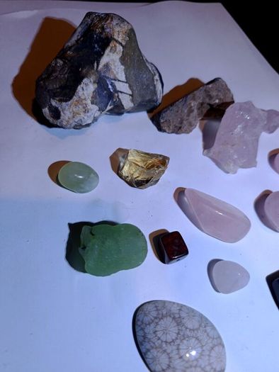 Semi precious stones, fossil and others