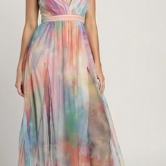 Lulus Watercolour Backless dress size 14-16