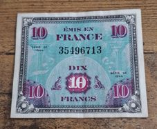 France, 10 Francs 1944 banknote, good condition - free standard postage