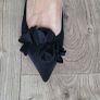 ZARA black satin ruffle kitten heels Sz 40 (Fit 7-7.5UK) - Rrp 59.99 Image 4