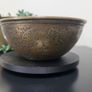 Middle Eastern repousse brass bowl with intricate engraving. 12cm in diameter x 5cm high Image 4