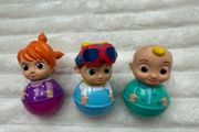 Hasbro Weebles Cocomelon JJ &amp; Friends 3 Figures Used Dirty Please see pictures