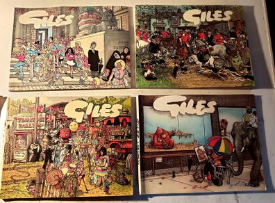 Four Vintage Giles Cartoon Books