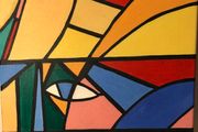 Stain Glass Original Oil Painting