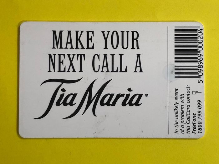 Callcard 1197 Tia Maria 97 Gemplus Variations
