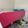 Kids bunk bed with storage drawer and build in bookshelf including two mattresses Image 2