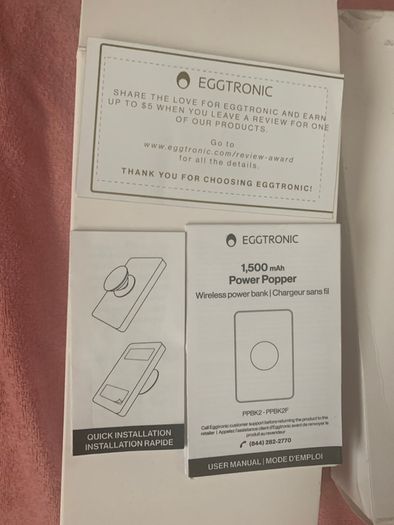 Eggtronic Power Popper 1500mAh Wireless Power Bank - Boxed