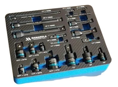 Manarola Professional 20-piece Impact Adaptor & Extension Bar Set