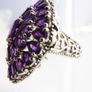 Huge amethyst multistone ring, sterling silver, size N Image 5