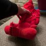 Red Felt Elephant statue Image 4