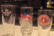 pint glasses and half pint glasses