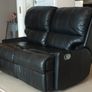 2 seater recliner sofa black leather Image 3