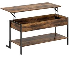 Lift-Top Coffee Table, with Storage - Rustic Brown