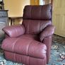 Genuine Leather Burgundy Reclining Armchair Image 4