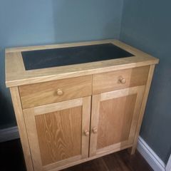 solid wood and granite dresser/ storage