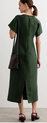 JAEGER Silk and Linen MIDI Dress Size 10