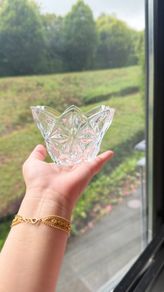 Clear cut glass decorative bowl/ashtray