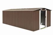Garden Shed 257x489x181 cm Metal Brown
