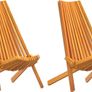 Set of 2 Folding Garden Chairs  Solid Acacia Wood Image 3