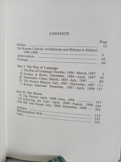 The Roman Catholic Church and the Plan of Campaign in Ireland 1886-1888 by Emmet Larkin (LP186)