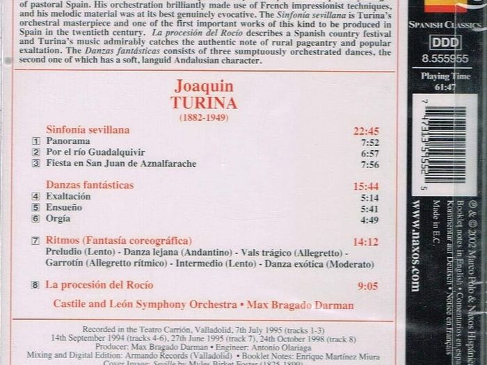 Turina. Sinfonia Sevillana. CD. Free Postage!