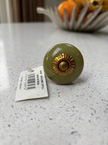 Vintage Green Ceramic Decorative Drawer Pull/Door Knob