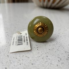 Vintage Green Ceramic Decorative Drawer Pull/Door Knob
