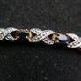 Sterling Silver 925 Bracelet Gold Plated CZ and Blue Sapphire Image 3