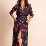 NEW_Dove Maxi Dress in Black/Pink/Red Poppy Flowers Image 2