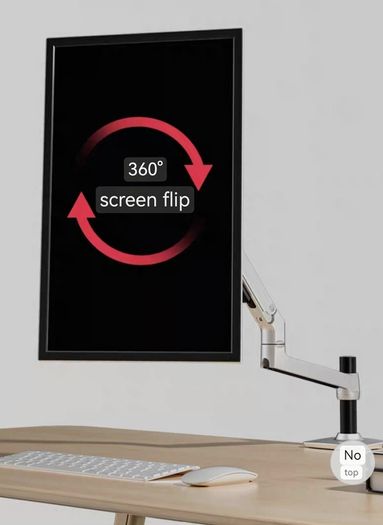 Newscene Extended 3 level Single monitor arm stand in black
