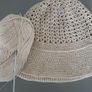Crochet Hat For Women  Summer Cotton/Linen  Beige Hat Image 2