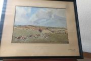 The Kilkenny Hounds by J Guille oil on board