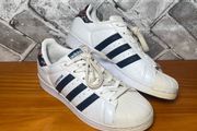 Adidas Superstar Ladies White Leather Trainers Floral Twist Stripes UK4 EUR36.5