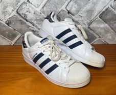 Adidas Superstar Ladies White Leather Trainers Floral Twist Stripes UK4 EUR36.5