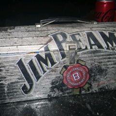 Retro Jim Beam tin box