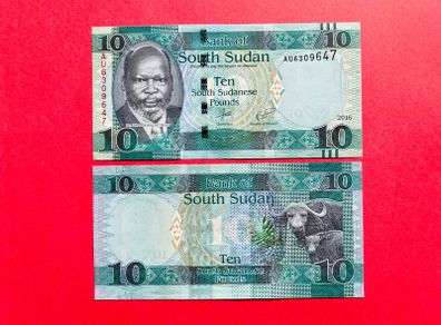 South Sudan  10 Pounds  2016  ( Uncirculated ) Pick 12b.
