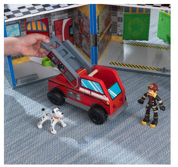 Wooden Play Set Fire Truck Police Helicopter