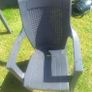 rattan effect garden table and chair and parasol Image 10