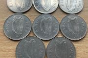 Ireland 1 pound date run 1990 to 2000 millenium 8 coin lot all nice grade