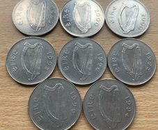 Ireland 1 pound date run 1990 to 2000 millenium 8 coin lot all nice grade