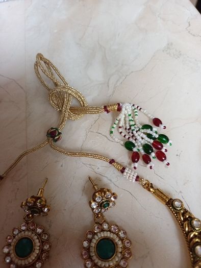 Costume  Necklace & Matching  Earrings.  Length  - Adjustable. .