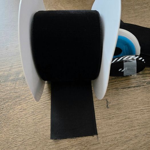 Bundle of black velvet ribbon