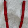 Red Suspenders Elastic Braces Adjustable Silver Clips Unisex Cosplay Costume Image 4
