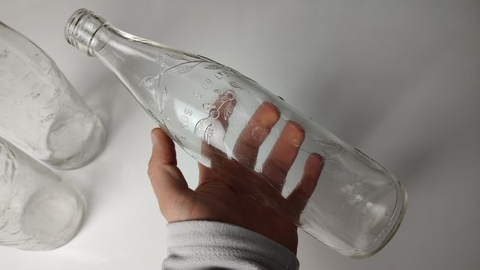 325 - Set of 3 Vintage Clear Glass Collectible Decorative L Rose and Co Bottles